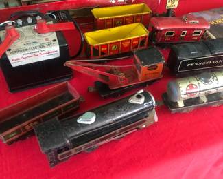 vintage tin train set