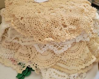 Large selection of doilies