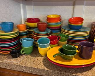 Fiesta Ware, Turq, Red, Yellow, Green, Purple, Blue, Orange, HL and Homer Laughlin