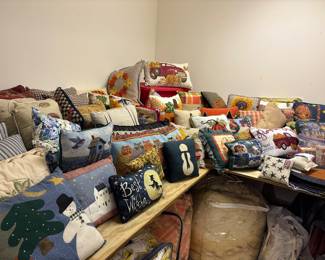 Pillows and more pillows of all shapes and sizes.