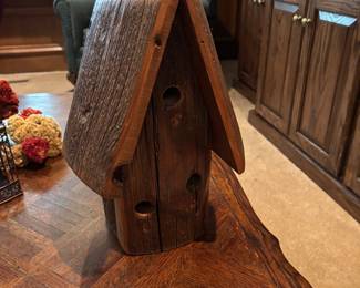 Large thick wood bird house