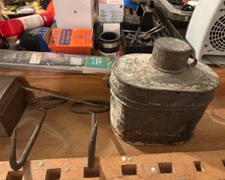 Here is a list of power tools in garage - Craftsman Radial Arm Saw, Craftsman 12" Band Saw, Craftsman 10" Table Saw, Industrial Router, various fastners, air conditioning gauges, hand saws, 1 Tool Box w ramset tool,Milwaukee Worm Gear Saw,  Misc Tool Boxes, Grinder, Various metal boxes, 1 Miter Box w saw, Painting tools, Purdy like new Paint Brushes, scrapers,  window fan, 3 small fans,Smaller shop Tools, 3 4' Supporting rods, 3 6' supporting rods