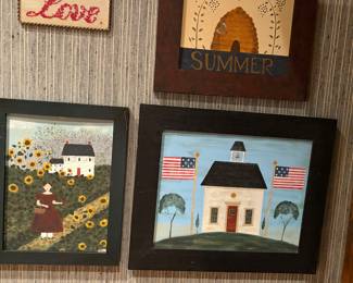 Primitive painted and framed by seller.