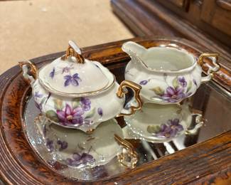 Violet Cream and sugar as found