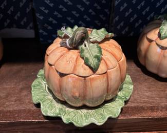 Fitz and Floyd covered soup bowl and tray