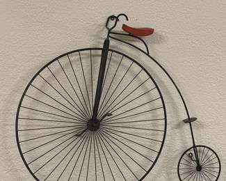 Great  Vintage style high wheel bicycle designed for wall decor, likely by Curtis Jere.