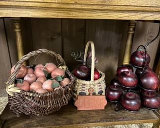 Basket of Apples and display of red apples
