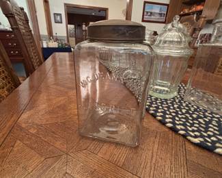 Vintage Gum Jar with Lid. Various apothecary jars