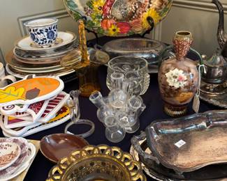 Seasonal China, Painted vases, Silver trays