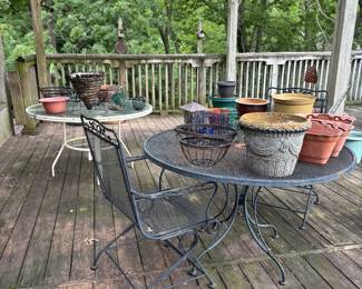 Great lawn furniture, tables, chairs, loungers on wheels.