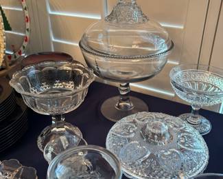 Covered candy dishes, covered compotes, candy dishes
