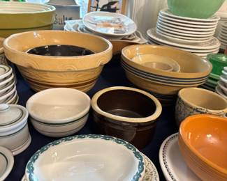 Yellow ware crocks