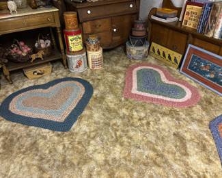 Braided Heart Rugs, Vintage Cands