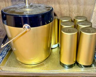 West Bend Thermo-Serve "Atomic Gold" bar service set