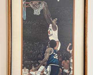 Framed limited edition UT basketball lithograph "Orange Stuff!" by Alexander Dumas (#109/1000)