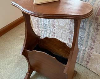Vintage side table with magazine rack