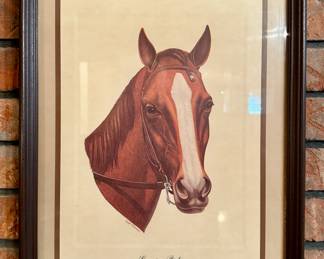Framed print of 1980 Kentucky Derby Winner Genuine Risk by Keith Freeman
