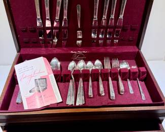 Prestige plate flatware in chest