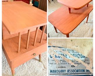 Mahogany Association side tables