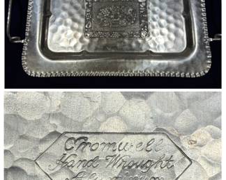 Cromwell hand wrought aluminum serving tray