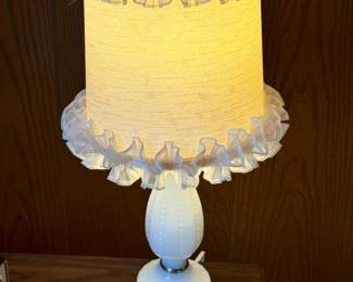 Vintage milk glass vanity lamp