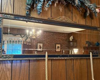 Antique carved long wall mirror