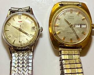 Vintage Waltham and Timex watches