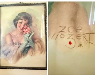 Framed lithograph "Sophisticated Glamour" by Zoe Mozert