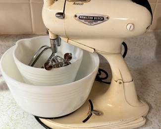 Vintage Hamilton Beach mixer with bowls