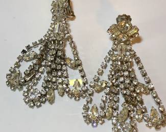 Vintage rhinestone clip-on earrings