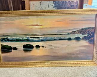 Large framed oil painting "Big Sur" by Maurice Meyer