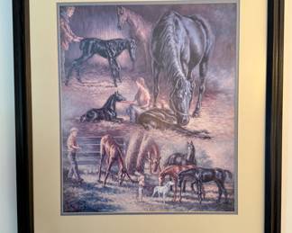 Framed horse print "TLC" by Billie Nipper