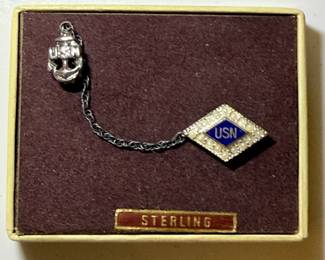 Sterling silver US Navy tie pin