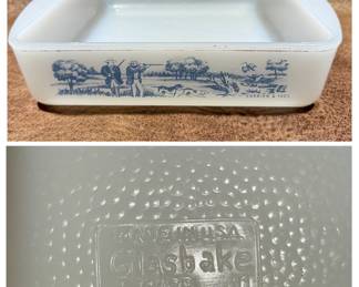 Glasbake "Currier & Ives" baking dish
