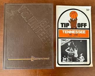 1980 UT Volunteer yearbook and Tip Off program dated February 2, 1977