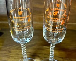 2002 UT Homecoming Gala champagne flutes