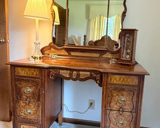 Art Deco style tiger oak vanity