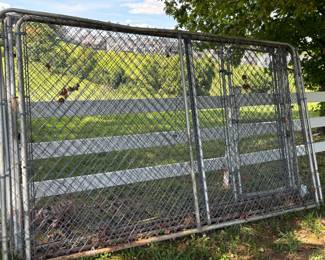 Metal fencing with gate