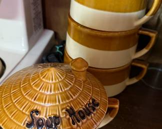 Vintage ceramic soup bowls