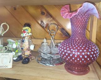 Fenton Hobnail Cranberry Vase