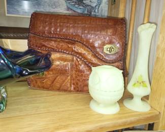 Fenton Owl Fairy Lamp & Bud Vase