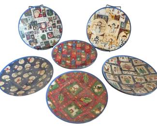 8 Glass Mod Podge Christmas Plates
