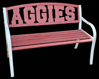 Leigh County Texas AM Metal Bench
