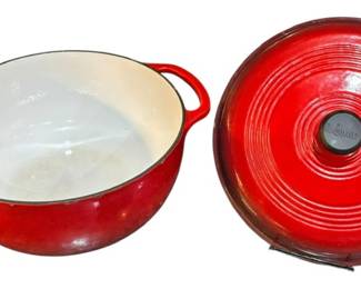 The Lodge Red Cast Iron 6qt Dutch Oven