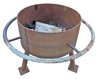 Cast Iron Fire Pit with Guard Rail