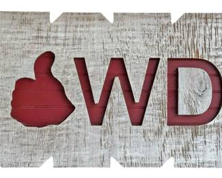 Rustic AM Carved Wood Howdy Sign