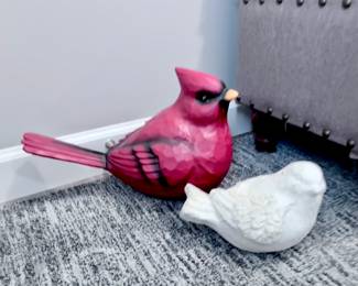 Cardinal and Bird Statues