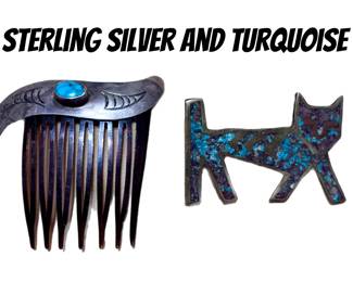 .925 Sterling Silver and Turquoise