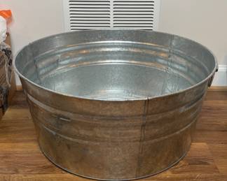 Large galvanized bucket tub