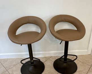 AmeriHome Latte/Black metal adjustable bar stools